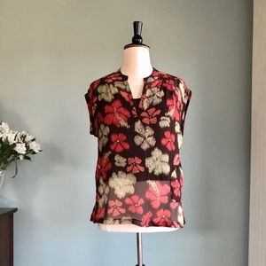 Jones New York NEW silk floral top w/camisole 16